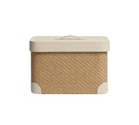 LRXFPIYF Contenedor de Almacenamiento Caja Organizador Baúl Canasta con Tapa y Abertura Lateral Cuerpo Resistente con Textura Exterior de Piel Adecuado para, Color to 3, Pequeño 38cm X 28cm X 22cm