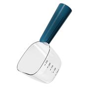 LRXFPIYF Cucharilla para Gatos Cuchara de Servir Alimento Pala Dosificadora Y Herramienta de Clip Integrada con Escala Adecuada para Gatos Perros, Azul