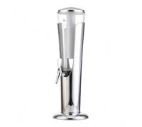 LRXFPIYF Dispensador de Cerveza Comercial Torre de Bebidas Depósito Transparente Interna Grifo Frontal Material AS Adecuado para Reuniones Catering de Fiesta Servicio de Mesa, Plateado, Plateado