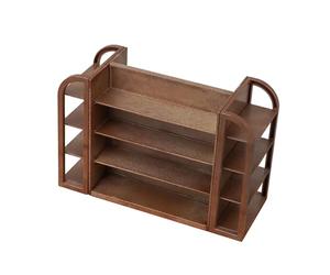LRXFPIYF Estantes para Casa de Muñecas, Soporte para Muebles en Miniatura para Casa de Muñecas, Mesa de Arena Decorativa, Expositor de Bebidas de 4 Niveles, Es, MarrÓn