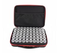 LRXFPIYF Estuche de Botellas de Almacenamiento Caja Organizador Contenedor Maletín Portátil 60 Ranuras Acrílico con Juego Completo de Accesorios Embudo Bandeja