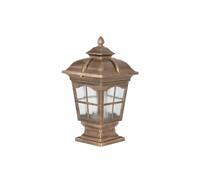 LRXFPIYF Farol de Pilar Exterior Lámpara de Poste Luz de Aplique de Jardín con Diseño Europeo en Aluminio Impermeable IP55 Vidrio Instalación Cableada Apto, Bronce Antiguo, Pequeño