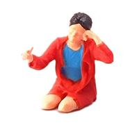 LRXFPIYF Figura de Resina en Miniatura a Escala 1:64, Estilo Conductor, Decoración de Escritorio para Niños, Hold Head Mujeres Rojo
