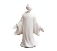 LRXFPIYF Figura Monje Cerámica Estatua Escultura Adorno Miniatura de Blanca Dehua Trabajo Manual y Cocción Alta Acabado Fino y Minimalista Adecuada para, Mente Vacía