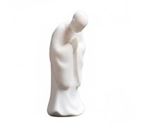 LRXFPIYF Figura Monje Cerámica Estatua Escultura Adorno Miniatura de Blanca Dehua Trabajo Manual y Cocción Alta Acabado Fino y Minimalista Adecuada para, L Adorando