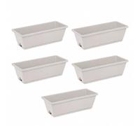 LRXFPIYF Jardinera con Banja Drenaje | BOR Reforzado Resistente, Macetero Rectangular con Banja, Gran, Jardinera Platillo, para Balcón, jardín Vertical, Gris