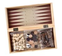 LRXFPIYF Juego de ajedrez y Damas Multifuncional para Toda, Juego de Mesa de Viaje, Regalos para niños, Juguete Educativo, Backgammon portátil.