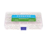 LRXFPIYF Juego de Ojales para Raqueta de bádminton, 500 Tubos de Doble línea, Resistente, Profesional, Compacto, Caja de Almacenamiento, Kit Surtido de Tubos, Blanco