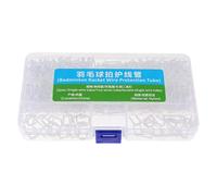 LRXFPIYF Juego de Ojales para Raqueta de bádminton, 500 Tubos de Doble línea, Resistente, Profesional, Compacto, Caja de Almacenamiento, Kit Surtido de Tubos, Claro