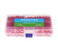 LRXFPIYF Juego de Ojales para Raqueta de bádminton, 500 Tubos de Doble línea, Resistente, Profesional, Compacto, Caja de Almacenamiento, Kit Surtido de Tubos, Rojo