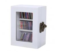 LRXFPIYF Miniatura Estantería Gabinete Ornamental Madera Adorno Ventana Clara Broche Metálico Adecuada para Decoración de Salón Escritorio Rincón de Lectura Colección, Blanco