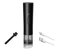 LRXFPIYF Molino de Pimienta Eléctrico con Núcleo de Cerámica y Ajuste de Grosor para Moler Especias Como Clavos y Adecuado para Chefs Activos y Cenas Familiares, Negro