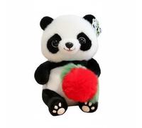 LRXFPIYF Muñeco de Peluche Panda para Niños con Carácter Realista Material Hipoalergénico Accesorios Creativos Costura Duradera Adecuado para Juguete de Bebé, Paz+YAlegría