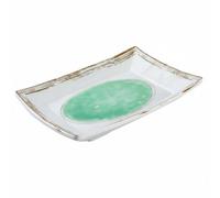 LRXFPIYF Plato de Servicio de Melamina Plato Bandeja Fuente Vajilla Irregular Asimétrica Brillo con Resistente a Golpes para Presentación Cuidada Adecuado para, Plato Rectangular NS-8048