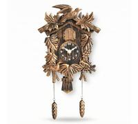 LRXFPIYF Reloj Decorativo Infantil Reloj de Pared Reloj Reloj Colgante Estilo Rústico con Canto Horario y Oscilante Diseño de con Relieves 3D Movimiento, Copper