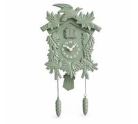 LRXFPIYF Reloj Decorativo Infantil Reloj de Pared Reloj Reloj Colgante Estilo Rústico con Canto Horario y Oscilante Diseño de con Relieves 3D Movimiento, Green
