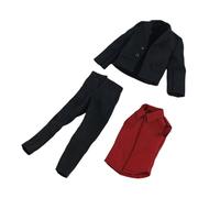 LRXFPIYF Ropa para Figuras de acción a Escala 1:12, Camisa, Chaqueta y Pantalones, Traje de Hombre, Moderno, Disfraz de muñeca, Ideal para Figuras Masculinas, Rojo