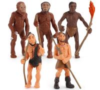 LRXFPIYF Set 5 Figuras Antepasados con Pelo y Rasgos Faciales Distintivos para Uso Educativo Acuado para Lecciones Antropología y Proyectos