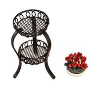 LRXFPIYF Soporte para plantas en miniatura y bonsái, mini soporte para plantas, mini adorno floral, casa de muñecas, maceta, Negro