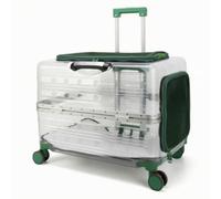 LRXFPIYF Transportín para Mascotas con Ruedas Maleta para Mascotas Jaula Portátil Mochila Rígida con Asa y Tipo Maleta Apto para Aeropuertos Hoteles Transporte Rutas Cortas en Ciudad, Verde