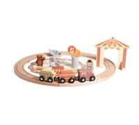 LRXFPIYF Tren de Madera para Niños Set Ferroviario Vías Carril Vagones Figuras en Madera de para Creatividad y Coordinación Adecuado para Regalo Infantil Habitación Infantil Actividades Familiares