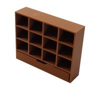 LRXFPIYF Vitrina organizadora a Escala 1/12, Vitrina Miniatura para Muebles con 12 Rejillas para jardín de Hadas, maqueta de Tren, Marrón Claro