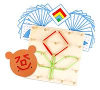 LRXIYODE 1 Pieza Panel geométrico de Madera Tablero de Clavijas para Materiales de matematicas Montessori Rompecabezas de Formas Clavo enchapado geoplanos para el Aula Tabla de uñas