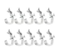 LRXIYODE 10 Ganchos de Iluminación de Escenario Plateados Clip Simple y Doble, Abrazaderas de Armazón de Aleación de Aluminio para Luces de Cabeza Móvil, Focos Dj y Montaje en Tubos