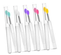 LRXIYODE 10 piezas Brochas de Silicona para Labios con Mango Transparente y Tapas Aplicadores Reutilizables para Bálsamo Labial Máscara Labial y Sombra de Ojos Herramienta de Maquillaje