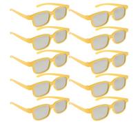 LRXIYODE 10 Piezas Gafas 3D Amarillas para Cine y Juegos, Pack 10 Unidades, Lentes de Visión 3D para Televisores y Pc, Diseño Ergonómico Cómodo para Uso Prolongado en Casa y Oficina