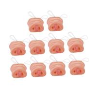 LRXIYODE 10 Piezas Nariz Cerdo de Látex Duradera con Banda Elástica Máscara de Cosplay Animal para Fiestas Halloween y Disfraces Infantiles Rosa