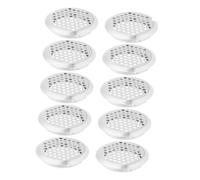LRXIYODE 10 Piezas Rejilla de Ventilación Redonda de Acero Inoxidable para Armarios y Zapateros, Resistente y Anticorrosiva Orificios de 55mm para Mejor Circulación