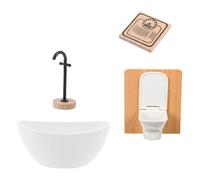 LRXIYODE 1juego Muebles Miniatura para Casa De Muñecas Accesorios De Baño Bañera Toilet Grifo De Piso Mini Báscula Decoración Realista para Jugar y Crear Escenarios Imaginativos