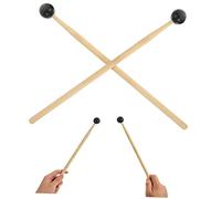 LRXIYODE 2 piezas Baquetas para Lengua Palillos de Percusión Portátiles con Cabeza de Caucho Negro Accesorios Musicales Resistentes y Cómodos para Escenario y Práctica