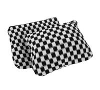 LRXIYODE 2 Piezas Bolsa de Maquillaje de Cuadros con Gancho Resistente Gran Capacidad Tejido de Punto Duradero y Diseño Estético para Mujeres y Niñas Viaje o Uso Diario