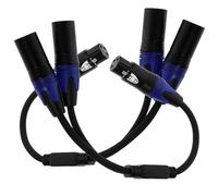 LRXIYODE 2 Piezas Cable de Micrófono Xlr 1 Macho a 2 Hembras, Azul | Trenzado Pvc, Cobre Libre de Oxígeno, Transmisión de Señal, Uso Escolar y Luz