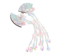 LRXIYODE 2 Piezas Clips de Pelo Japonés con Flor de Kimono y Borlas Pasadores Forma de Abanico para Mujer Accesorios para Cosplay Boda y Evento Hanfu