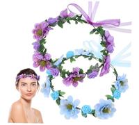 LRXIYODE 2 piezas Diademas Bohemias con Cintas de Flores Artificiales para Mujer y Niña Tocados Elegantes para Fiesta Playa y Bodas