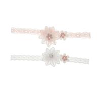 LRXIYODE 2 piezas Diademas para Niña Niña Elásticas de Encaje Floral Accesorio Ligero y Transpirable para Recién Nacidos para Cumpleaños y Shower