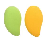 LRXIYODE 2 piezas Esponjas de Maquillaje Creativas Forma de Mango para Polvos Sueltos y Base Líquida Material Hidrofílico Lavables Color Amarillo y Verde Aplicación Rápida y Portátil