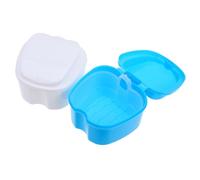 LRXIYODE 2 piezas Estuche para Dentaduras Postizas Caja de Almacenamiento y sin Olor Tóxicos Incluye Filtro y para Retenedores y Protectores Bucales Colores Blanco y Azul