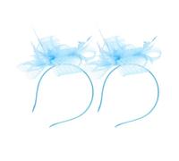 LRXIYODE 2 piezas Fascinadores Pequeños para Boda con Diadema Tocados de Malla Ligera y Transpirable Accesorios Hechos Mano para Novia Invitadas Color Azul