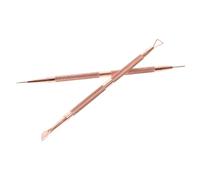 LRXIYODE 2 piezas Herramienta Empujadora de Cutículas de Acero Inoxidable Doble Punta Removedor de Muerta para Manicura Profesional y Cuidado de Uñas Casa Diseño Ergonómico Duradero Rosa