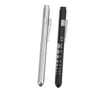 LRXIYODE 2 piezas Linterna Médica LED Bolígrafo Luz para Examen Pupilar con Regla Integrada para Enfermeros y Negro y Plata
