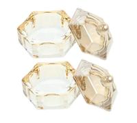 LRXIYODE 2 piezas Nail Art Cup de Cristal con Tapa Reutilizable para Mezcla de Polvo y Líquidos Manicura Diseño Champán Portátil y Práctico para Decoración de Uñas