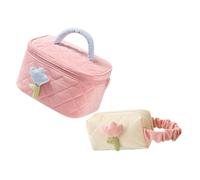 LRXIYODE 2 Piezas Neceser Maquillaje Grande Bolsa Cosméticos de Viaje de Gran Capacidad para Mujer Organizador Portátil con Resistente y Diseño Acolchado Chic