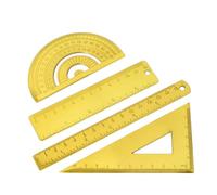 LRXIYODE 2 Piezas Regla de Acero Inoxidable de 12cm Estilo Nórdico Dorado, Herramienta de Dibujo para Estudiantes Diseño Resistente y Fácil de Transportar