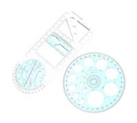 LRXIYODE 2 Piezas Regla de Plantilla, Regla de Dibujo, Plástico, Herramienta de Medición Deslizamiento Cómodo, No se Rompe Fácilmente, para Medición de Puntuación y Diseño Artístico,