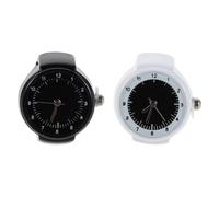 LRXIYODE 2 Piezas Reloj Anillo con Banda Elástica Dial Redondo Claro Reloj de Dedo de Cuarzo para Hombres y Mujeres Pulsera Flexible para Estudiantes Médicos y
