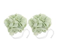 LRXIYODE 2 Piezas Toallita de Ducha Verde con Soporte para Jabón, Esponja Exfoliante Corporal Higiénica de Pe y Tela, Diseño Que Ahorra Jabón para Baño y Ducha